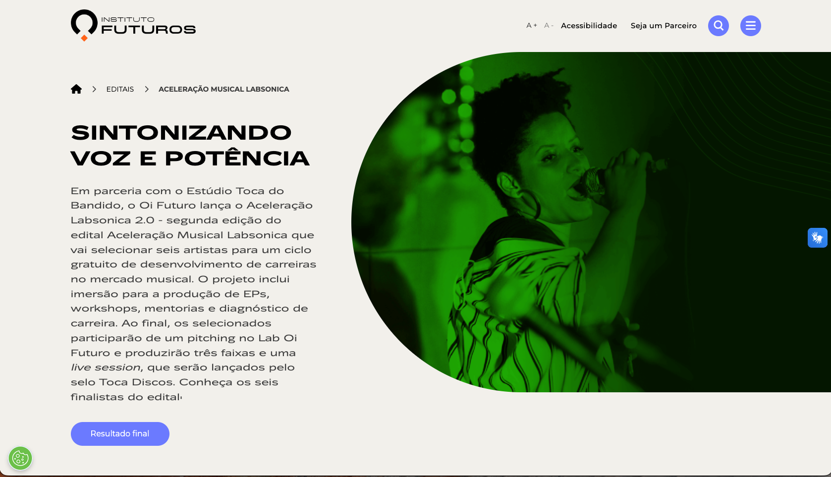 Aceleração Musical LabSonica / Oi Futuro — capa do case